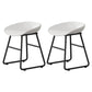 Modern Armless Backrest Counter Stool Iron Household Bar Stool with Plastic Seat and Pedal White 2 Piece Set Short Stool(18"H) Clearhalo 'Bar Furniture' 'Bar Stools' 'bar_stools' 'furn' 'furn_bar_stools' 'furniture_bar_stools' 'Kitchen & Dining Furniture' 'kitchen&dining_furn' 'kitchen' 'kitchen_furn' Furniture' 4527365