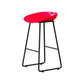 Modern Armless Backrest Counter Stool Iron Household Bar Stool with Plastic Seat and Pedal Red 1 Piece Counter Stool(26"H) Clearhalo 'Bar Furniture' 'Bar Stools' 'bar_stools' 'furn' 'furn_bar_stools' 'furniture_bar_stools' 'Kitchen & Dining Furniture' 'kitchen&dining_furn' 'kitchen' 'kitchen_furn' Furniture' 4527373