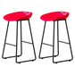 Modern Armless Backrest Counter Stool Iron Household Bar Stool with Plastic Seat and Pedal Red 2 Piece Set Counter Stool(26"H) Clearhalo 'Bar Furniture' 'Bar Stools' 'bar_stools' 'furn' 'furn_bar_stools' 'furniture_bar_stools' 'Kitchen & Dining Furniture' 'kitchen&dining_furn' 'kitchen' 'kitchen_furn' Furniture' 4527374