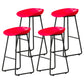 Modern Armless Backrest Counter Stool Iron Household Bar Stool with Plastic Seat and Pedal Red 4 Piece Set Counter Stool(26"H) Clearhalo 'Bar Furniture' 'Bar Stools' 'bar_stools' 'furn' 'furn_bar_stools' 'furniture_bar_stools' 'Kitchen & Dining Furniture' 'kitchen&dining_furn' 'kitchen' 'kitchen_furn' Furniture' 4527375