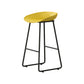 Modern Armless Backrest Counter Stool Iron Household Bar Stool with Plastic Seat and Pedal Yellow 1 Piece Counter Stool(26"H) Clearhalo 'Bar Furniture' 'Bar Stools' 'bar_stools' 'furn' 'furn_bar_stools' 'furniture_bar_stools' 'Kitchen & Dining Furniture' 'kitchen&dining_furn' 'kitchen' 'kitchen_furn' Furniture' 4527376