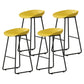 Modern Armless Backrest Counter Stool Iron Household Bar Stool with Plastic Seat and Pedal Yellow 4 Piece Set Counter Stool(26"H) Clearhalo 'Bar Furniture' 'Bar Stools' 'bar_stools' 'furn' 'furn_bar_stools' 'furniture_bar_stools' 'Kitchen & Dining Furniture' 'kitchen&dining_furn' 'kitchen' 'kitchen_furn' Furniture' 4527378