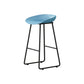 Modern Armless Backrest Counter Stool Iron Household Bar Stool with Plastic Seat and Pedal Blue 1 Piece Counter Stool(26"H) Clearhalo 'Bar Furniture' 'Bar Stools' 'bar_stools' 'furn' 'furn_bar_stools' 'furniture_bar_stools' 'Kitchen & Dining Furniture' 'kitchen&dining_furn' 'kitchen' 'kitchen_furn' Furniture' 4527379