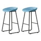 Modern Armless Backrest Counter Stool Iron Household Bar Stool with Plastic Seat and Pedal Blue 2 Piece Set Counter Stool(26"H) Clearhalo 'Bar Furniture' 'Bar Stools' 'bar_stools' 'furn' 'furn_bar_stools' 'furniture_bar_stools' 'Kitchen & Dining Furniture' 'kitchen&dining_furn' 'kitchen' 'kitchen_furn' Furniture' 4527380