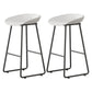 Modern Armless Backrest Counter Stool Iron Household Bar Stool with Plastic Seat and Pedal White 2 Piece Set Counter Stool(26"H) Clearhalo 'Bar Furniture' 'Bar Stools' 'bar_stools' 'furn' 'furn_bar_stools' 'furniture_bar_stools' 'Kitchen & Dining Furniture' 'kitchen&dining_furn' 'kitchen' 'kitchen_furn' Furniture' 4527386