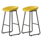 Modern Armless Backrest Counter Stool Iron Household Bar Stool with Plastic Seat and Pedal Yellow 2 Piece Set Bar Stool(30"H) Clearhalo 'Bar Furniture' 'Bar Stools' 'bar_stools' 'furn' 'furn_bar_stools' 'furniture_bar_stools' 'Kitchen & Dining Furniture' 'kitchen&dining_furn' 'kitchen' 'kitchen_furn' Furniture' 4527392