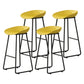 Modern Armless Backrest Counter Stool Iron Household Bar Stool with Plastic Seat and Pedal Yellow 4 Piece Set Bar Stool(30"H) Clearhalo 'Bar Furniture' 'Bar Stools' 'bar_stools' 'furn' 'furn_bar_stools' 'furniture_bar_stools' 'Kitchen & Dining Furniture' 'kitchen&dining_furn' 'kitchen' 'kitchen_furn' Furniture' 4527393