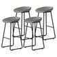 Modern Armless Backrest Counter Stool Iron Household Bar Stool with Plastic Seat and Pedal Gray 4 Piece Set Bar Stool(30"H) Clearhalo 'Bar Furniture' 'Bar Stools' 'bar_stools' 'furn' 'furn_bar_stools' 'furniture_bar_stools' 'Kitchen & Dining Furniture' 'kitchen&dining_furn' 'kitchen' 'kitchen_furn' Furniture' 4527396