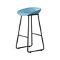 Modern Armless Backrest Counter Stool Iron Household Bar Stool with Plastic Seat and Pedal Blue 1 Piece Bar Stool(30"H) Clearhalo 'Bar Furniture' 'Bar Stools' 'bar_stools' 'furn' 'furn_bar_stools' 'furniture_bar_stools' 'Kitchen & Dining Furniture' 'kitchen&dining_furn' 'kitchen' 'kitchen_furn' Furniture' 4527397