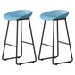 Modern Armless Backrest Counter Stool Iron Household Bar Stool with Plastic Seat and Pedal Blue 2 Piece Set Bar Stool(30"H) Clearhalo 'Bar Furniture' 'Bar Stools' 'bar_stools' 'furn' 'furn_bar_stools' 'furniture_bar_stools' 'Kitchen & Dining Furniture' 'kitchen&dining_furn' 'kitchen' 'kitchen_furn' Furniture' 4527398