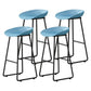Modern Armless Backrest Counter Stool Iron Household Bar Stool with Plastic Seat and Pedal Blue 4 Piece Set Bar Stool(30"H) Clearhalo 'Bar Furniture' 'Bar Stools' 'bar_stools' 'furn' 'furn_bar_stools' 'furniture_bar_stools' 'Kitchen & Dining Furniture' 'kitchen&dining_furn' 'kitchen' 'kitchen_furn' Furniture' 4527399