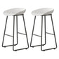 Modern Armless Backrest Counter Stool Iron Household Bar Stool with Plastic Seat and Pedal White 2 Piece Set Bar Stool(30"H) Clearhalo 'Bar Furniture' 'Bar Stools' 'bar_stools' 'furn' 'furn_bar_stools' 'furniture_bar_stools' 'Kitchen & Dining Furniture' 'kitchen&dining_furn' 'kitchen' 'kitchen_furn' Furniture' 4527401
