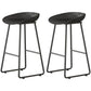 Modern Armless Backrest Counter Stool Iron Household Bar Stool with Plastic Seat and Pedal Black 2 Piece Set Bar Stool(30"H) Clearhalo 'Bar Furniture' 'Bar Stools' 'bar_stools' 'furn' 'furn_bar_stools' 'furniture_bar_stools' 'Kitchen & Dining Furniture' 'kitchen&dining_furn' 'kitchen' 'kitchen_furn' Furniture' 4527404