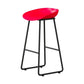 Modern Armless Backrest Counter Stool Iron Household Bar Stool with Plastic Seat and Pedal Red 1 Piece Bar Stool(30"H) Clearhalo 'Bar Furniture' 'Bar Stools' 'bar_stools' 'furn' 'furn_bar_stools' 'furniture_bar_stools' 'Kitchen & Dining Furniture' 'kitchen&dining_furn' 'kitchen' 'kitchen_furn' Furniture' 4527406