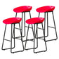 Modern Armless Backrest Counter Stool Iron Household Bar Stool with Plastic Seat and Pedal Red 4 Piece Set Bar Stool(30"H) Clearhalo 'Bar Furniture' 'Bar Stools' 'bar_stools' 'furn' 'furn_bar_stools' 'furniture_bar_stools' 'Kitchen & Dining Furniture' 'kitchen&dining_furn' 'kitchen' 'kitchen_furn' Furniture' 4527408