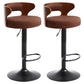 Modern Rotatable Backrest Counter Stool Steel Household Bar Stool with Cushion and Pedal Coffee 2 Piece Set Clearhalo 'Bar Furniture' 'Bar Stools' 'bar_stools' 'furn' 'furn_bar_stools' 'furniture_bar_stools' 'Kitchen & Dining Furniture' 'kitchen&dining_furn' 'kitchen' 'kitchen_furn' Furniture' 4527415