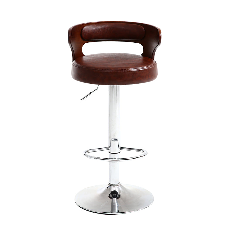 Modern Rotatable Backrest Counter Stool Steel Household Bar Stool with Cushion and Pedal Clearhalo 'Bar Furniture' 'Bar Stools' 'bar_stools' 'furn' 'furn_bar_stools' 'furniture_bar_stools' 'Kitchen & Dining Furniture' 'kitchen&dining_furn' 'kitchen' 'kitchen_furn' Furniture' 4527421
