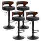 Modern Rotatable Backrest Counter Stool Steel Household Bar Stool with Cushion and Pedal Black 4 Piece Set Clearhalo 'Bar Furniture' 'Bar Stools' 'bar_stools' 'furn' 'furn_bar_stools' 'furniture_bar_stools' 'Kitchen & Dining Furniture' 'kitchen&dining_furn' 'kitchen' 'kitchen_furn' Furniture' 4527428