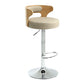 Modern Rotatable Backrest Counter Stool Steel Household Bar Stool with Cushion and Pedal Khaki 1 Piece Clearhalo 'Bar Furniture' 'Bar Stools' 'bar_stools' 'furn' 'furn_bar_stools' 'furniture_bar_stools' 'Kitchen & Dining Furniture' 'kitchen&dining_furn' 'kitchen' 'kitchen_furn' Furniture' 4527429