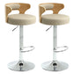 Modern Rotatable Backrest Counter Stool Steel Household Bar Stool with Cushion and Pedal Khaki 2 Piece Set Clearhalo 'Bar Furniture' 'Bar Stools' 'bar_stools' 'furn' 'furn_bar_stools' 'furniture_bar_stools' 'Kitchen & Dining Furniture' 'kitchen&dining_furn' 'kitchen' 'kitchen_furn' Furniture' 4527430