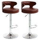 Modern Rotatable Backrest Counter Stool Steel Household Bar Stool with Cushion and Pedal Red 2 Piece Set Clearhalo 'Bar Furniture' 'Bar Stools' 'bar_stools' 'furn' 'furn_bar_stools' 'furniture_bar_stools' 'Kitchen & Dining Furniture' 'kitchen&dining_furn' 'kitchen' 'kitchen_furn' Furniture' 4527433
