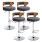 Modern Rotatable Backrest Counter Stool Steel Household Bar Stool with Cushion and Pedal Grey 4 Piece Set Clearhalo 'Bar Furniture' 'Bar Stools' 'bar_stools' 'furn' 'furn_bar_stools' 'furniture_bar_stools' 'Kitchen & Dining Furniture' 'kitchen&dining_furn' 'kitchen' 'kitchen_furn' Furniture' 4527437
