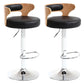 Modern Rotatable Backrest Counter Stool Steel Household Bar Stool with Cushion and Pedal Matte Black 2 Piece Set Clearhalo 'Bar Furniture' 'Bar Stools' 'bar_stools' 'furn' 'furn_bar_stools' 'furniture_bar_stools' 'Kitchen & Dining Furniture' 'kitchen&dining_furn' 'kitchen' 'kitchen_furn' Furniture' 4527442