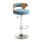 Modern Rotatable Backrest Counter Stool Steel Household Bar Stool with Cushion and Pedal Light Blue 1 Piece Clearhalo 'Bar Furniture' 'Bar Stools' 'bar_stools' 'furn' 'furn_bar_stools' 'furniture_bar_stools' 'Kitchen & Dining Furniture' 'kitchen&dining_furn' 'kitchen' 'kitchen_furn' Furniture' 4527447