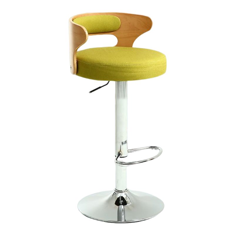 Modern Rotatable Backrest Counter Stool Steel Household Bar Stool with Cushion and Pedal Green 1 Piece Clearhalo 'Bar Furniture' 'Bar Stools' 'bar_stools' 'furn' 'furn_bar_stools' 'furniture_bar_stools' 'Kitchen & Dining Furniture' 'kitchen&dining_furn' 'kitchen' 'kitchen_furn' Furniture' 4527453