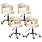 Modern Rotatable Liftable Counter Stool Steel Bar Stool with Cushion Gloss White 4 Piece Set Clearhalo 'Bar Furniture' 'Bar Stools' 'bar_stools' 'furn' 'furn_bar_stools' 'furniture_bar_stools' 'Kitchen & Dining Furniture' 'kitchen&dining_furn' 'kitchen' 'kitchen_furn' Furniture' 4527475