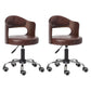 Modern Rotatable Liftable Counter Stool Steel Bar Stool with Cushion Brown 2 Piece Set Clearhalo 'Bar Furniture' 'Bar Stools' 'bar_stools' 'furn' 'furn_bar_stools' 'furniture_bar_stools' 'Kitchen & Dining Furniture' 'kitchen&dining_furn' 'kitchen' 'kitchen_furn' Furniture' 4527480