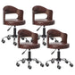 Modern Rotatable Liftable Counter Stool Steel Bar Stool with Cushion Brown 4 Piece Set Clearhalo 'Bar Furniture' 'Bar Stools' 'bar_stools' 'furn' 'furn_bar_stools' 'furniture_bar_stools' 'Kitchen & Dining Furniture' 'kitchen&dining_furn' 'kitchen' 'kitchen_furn' Furniture' 4527481