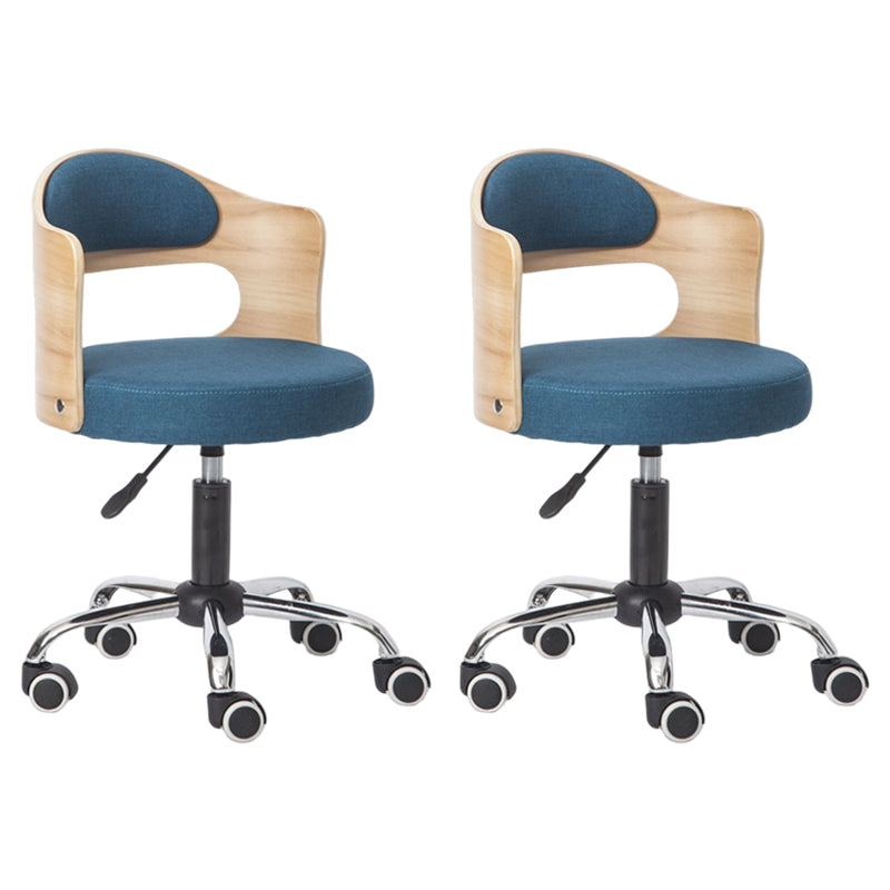 Modern Rotatable Liftable Counter Stool Steel Bar Stool with Cushion Blue 2 Piece Set Clearhalo 'Bar Furniture' 'Bar Stools' 'bar_stools' 'furn' 'furn_bar_stools' 'furniture_bar_stools' 'Kitchen & Dining Furniture' 'kitchen&dining_furn' 'kitchen' 'kitchen_furn' Furniture' 4527483