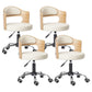 Modern Rotatable Liftable Counter Stool Steel Bar Stool with Cushion Off-White 4 Piece Set Clearhalo 'Bar Furniture' 'Bar Stools' 'bar_stools' 'furn' 'furn_bar_stools' 'furniture_bar_stools' 'Kitchen & Dining Furniture' 'kitchen&dining_furn' 'kitchen' 'kitchen_furn' Furniture' 4527490