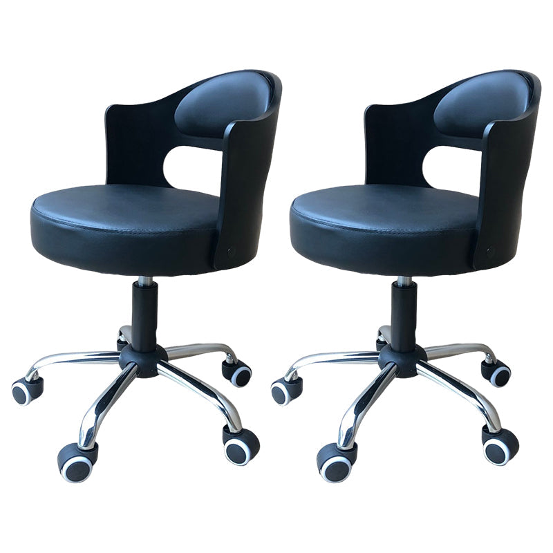Modern Rotatable Liftable Counter Stool Steel Bar Stool with Cushion Dark Blue 2 Piece Set Clearhalo 'Bar Furniture' 'Bar Stools' 'bar_stools' 'furn' 'furn_bar_stools' 'furniture_bar_stools' 'Kitchen & Dining Furniture' 'kitchen&dining_furn' 'kitchen' 'kitchen_furn' Furniture' 4527492