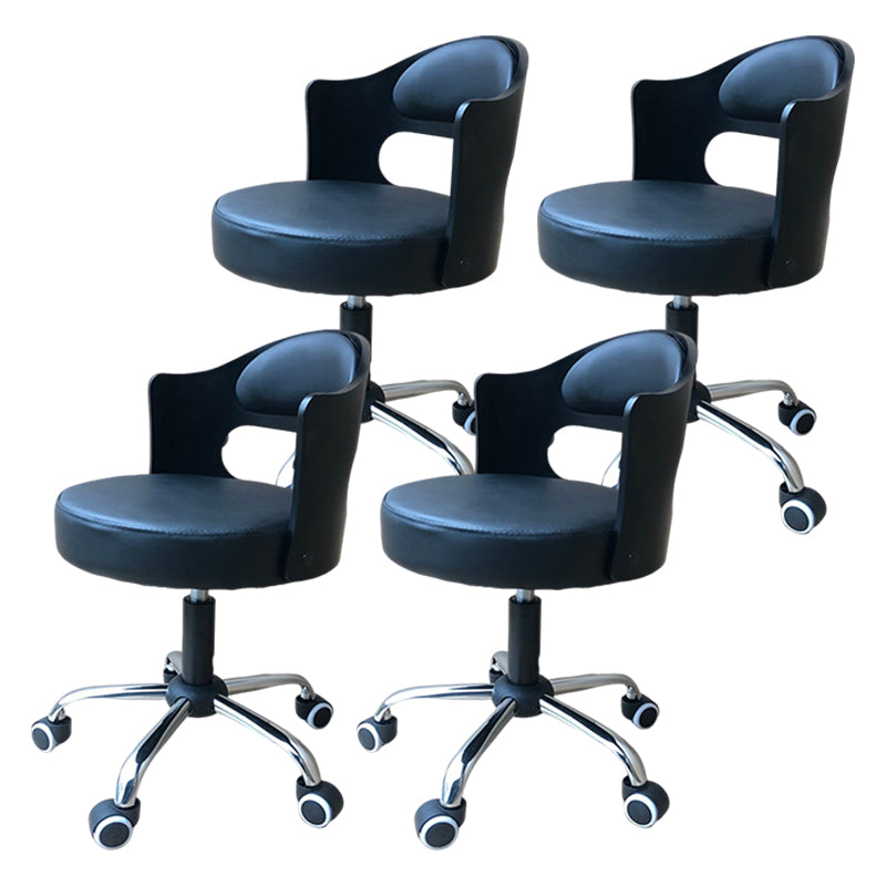 Modern Rotatable Liftable Counter Stool Steel Bar Stool with Cushion Dark Blue 4 Piece Set Clearhalo 'Bar Furniture' 'Bar Stools' 'bar_stools' 'furn' 'furn_bar_stools' 'furniture_bar_stools' 'Kitchen & Dining Furniture' 'kitchen&dining_furn' 'kitchen' 'kitchen_furn' Furniture' 4527493