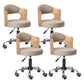 Modern Rotatable Liftable Counter Stool Steel Bar Stool with Cushion Khaki 4 Piece Set Clearhalo 'Bar Furniture' 'Bar Stools' 'bar_stools' 'furn' 'furn_bar_stools' 'furniture_bar_stools' 'Kitchen & Dining Furniture' 'kitchen&dining_furn' 'kitchen' 'kitchen_furn' Furniture' 4527496