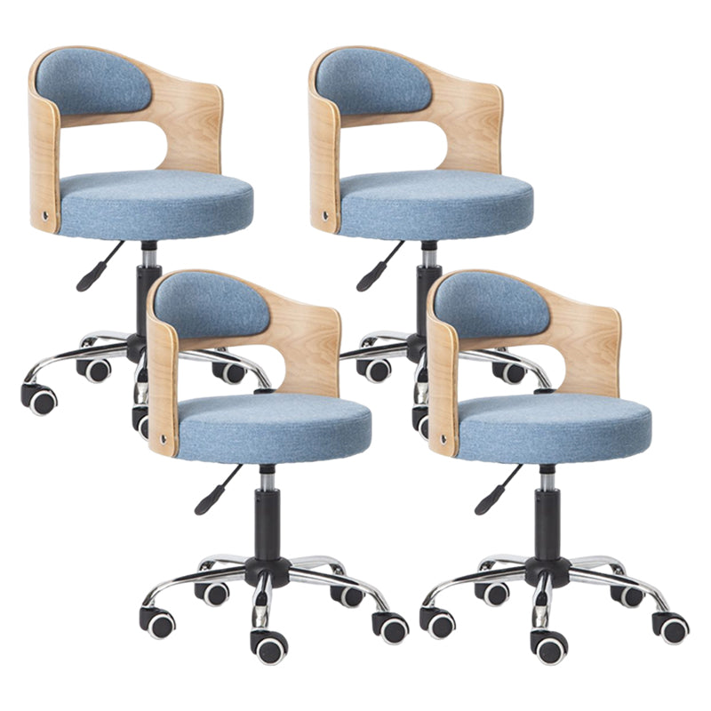 Modern Rotatable Liftable Counter Stool Steel Bar Stool with Cushion Light Blue 4 Piece Set Clearhalo 'Bar Furniture' 'Bar Stools' 'bar_stools' 'furn' 'furn_bar_stools' 'furniture_bar_stools' 'Kitchen & Dining Furniture' 'kitchen&dining_furn' 'kitchen' 'kitchen_furn' Furniture' 4527511