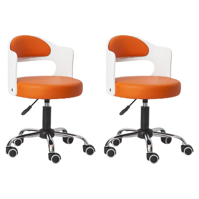 Modern Rotatable Liftable Counter Stool Steel Bar Stool with Cushion Orange 2 Piece Set Clearhalo 'Bar Furniture' 'Bar Stools' 'bar_stools' 'furn' 'furn_bar_stools' 'furniture_bar_stools' 'Kitchen & Dining Furniture' 'kitchen&dining_furn' 'kitchen' 'kitchen_furn' Furniture' 4527516