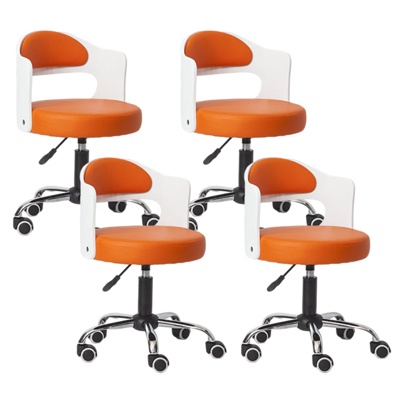 Modern Rotatable Liftable Counter Stool Steel Bar Stool with Cushion Orange 4 Piece Set Clearhalo 'Bar Furniture' 'Bar Stools' 'bar_stools' 'furn' 'furn_bar_stools' 'furniture_bar_stools' 'Kitchen & Dining Furniture' 'kitchen&dining_furn' 'kitchen' 'kitchen_furn' Furniture' 4527517