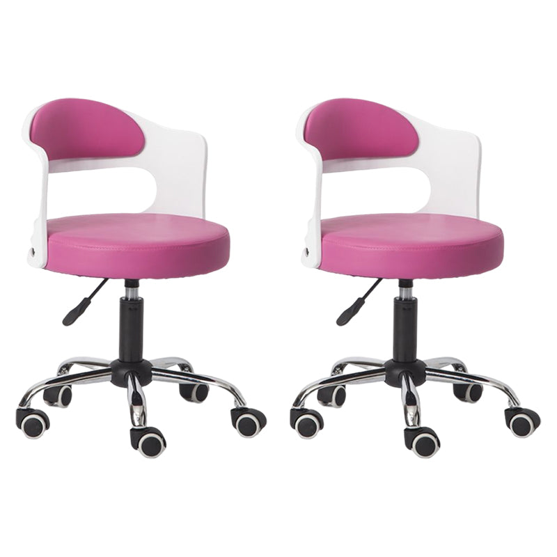 Modern Rotatable Liftable Counter Stool Steel Bar Stool with Cushion Pink 2 Piece Set Clearhalo 'Bar Furniture' 'Bar Stools' 'bar_stools' 'furn' 'furn_bar_stools' 'furniture_bar_stools' 'Kitchen & Dining Furniture' 'kitchen&dining_furn' 'kitchen' 'kitchen_furn' Furniture' 4527519