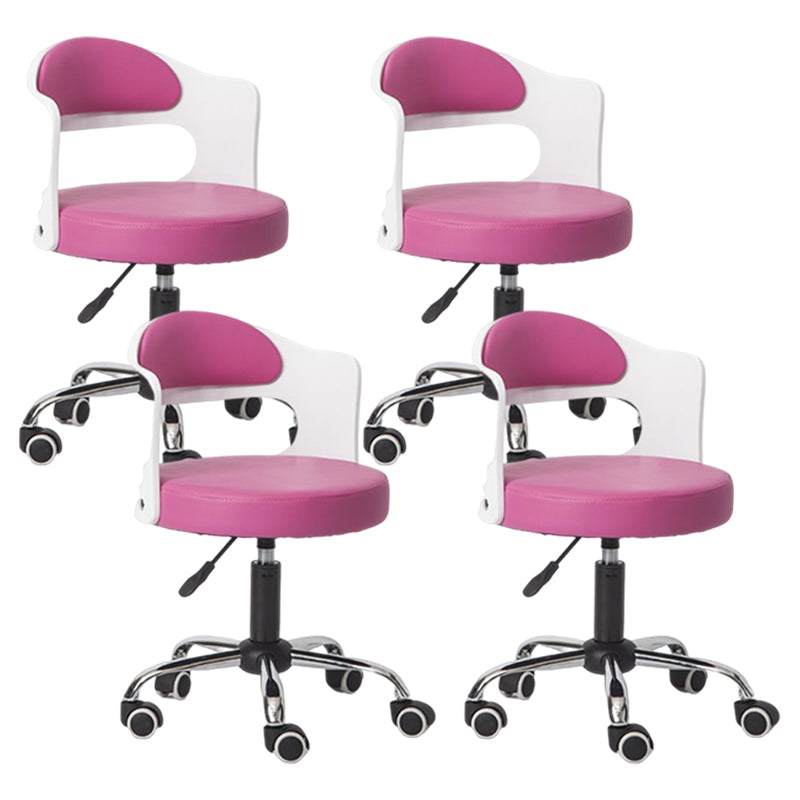 Modern Rotatable Liftable Counter Stool Steel Bar Stool with Cushion Pink 4 Piece Set Clearhalo 'Bar Furniture' 'Bar Stools' 'bar_stools' 'furn' 'furn_bar_stools' 'furniture_bar_stools' 'Kitchen & Dining Furniture' 'kitchen&dining_furn' 'kitchen' 'kitchen_furn' Furniture' 4527520