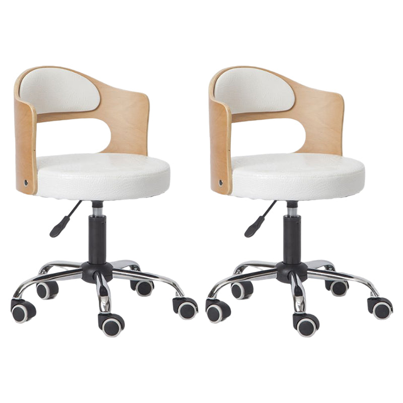Modern Rotatable Liftable Counter Stool Steel Bar Stool with Cushion White 2 Piece Set Clearhalo 'Bar Furniture' 'Bar Stools' 'bar_stools' 'furn' 'furn_bar_stools' 'furniture_bar_stools' 'Kitchen & Dining Furniture' 'kitchen&dining_furn' 'kitchen' 'kitchen_furn' Furniture' 4527522