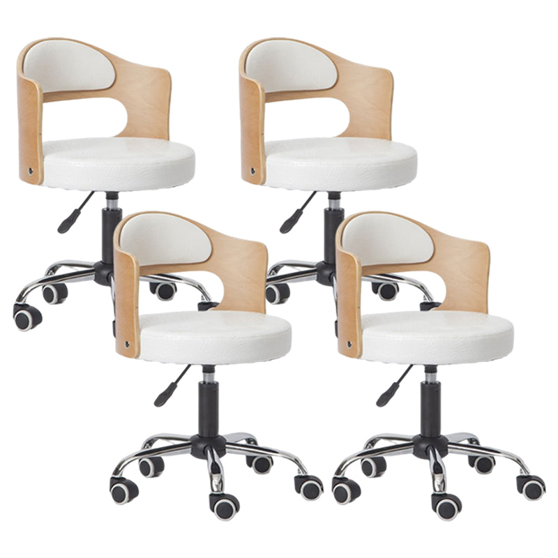 Modern Rotatable Liftable Counter Stool Steel Bar Stool with Cushion White 4 Piece Set Clearhalo 'Bar Furniture' 'Bar Stools' 'bar_stools' 'furn' 'furn_bar_stools' 'furniture_bar_stools' 'Kitchen & Dining Furniture' 'kitchen&dining_furn' 'kitchen' 'kitchen_furn' Furniture' 4527523