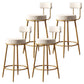 Glam Metal Upholstered Barstool Indoor Bar Stool with Low Back and Ron Legs White 4 Piece Set Clearhalo 'Bar Furniture' 'Bar Stools' 'bar_stools' 'furn' 'furn_bar_stools' 'furniture_bar_stools' 'Kitchen & Dining Furniture' 'kitchen&dining_furn' 'kitchen' 'kitchen_furn' Furniture' 4527532