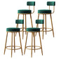 Glam Metal Upholstered Barstool Indoor Bar Stool with Low Back and Ron Legs Green 4 Piece Set Clearhalo 'Bar Furniture' 'Bar Stools' 'bar_stools' 'furn' 'furn_bar_stools' 'furniture_bar_stools' 'Kitchen & Dining Furniture' 'kitchen&dining_furn' 'kitchen' 'kitchen_furn' Furniture' 4527539