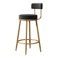 Glam Metal Upholstered Barstool Indoor Bar Stool with Low Back and Ron Legs Black 1 Piece Clearhalo 'Bar Furniture' 'Bar Stools' 'bar_stools' 'furn' 'furn_bar_stools' 'furniture_bar_stools' 'Kitchen & Dining Furniture' 'kitchen&dining_furn' 'kitchen' 'kitchen_furn' Furniture' 4527541