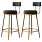 Glam Metal Upholstered Barstool Indoor Bar Stool with Low Back and Ron Legs Black 2 Piece Set Clearhalo 'Bar Furniture' 'Bar Stools' 'bar_stools' 'furn' 'furn_bar_stools' 'furniture_bar_stools' 'Kitchen & Dining Furniture' 'kitchen&dining_furn' 'kitchen' 'kitchen_furn' Furniture' 4527542