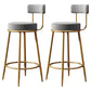 Glam Metal Upholstered Barstool Indoor Bar Stool with Low Back and Ron Legs Grey 2 Piece Set Clearhalo 'Bar Furniture' 'Bar Stools' 'bar_stools' 'furn' 'furn_bar_stools' 'furniture_bar_stools' 'Kitchen & Dining Furniture' 'kitchen&dining_furn' 'kitchen' 'kitchen_furn' Furniture' 4527551