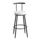 Glam Metal Leather Barstool Indoor Bar Stool with Iron Legs and Low Back Black White 1 Piece Clearhalo 'Bar Furniture' 'Bar Stools' 'bar_stools' 'furn' 'furn_bar_stools' 'furniture_bar_stools' 'Kitchen & Dining Furniture' 'kitchen&dining_furn' 'kitchen' 'kitchen_furn' Furniture' 4527648